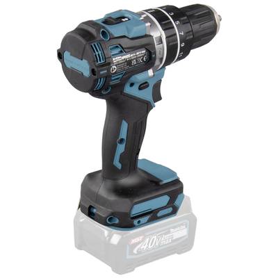 Akkubohrmaschine in Blau und Schwarz mit 40V-Akku, steht aufrecht.