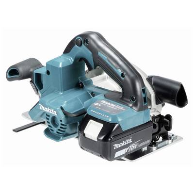 Kabelloser Handhobel in Blau mit schwarzem Griff, firmiert mit 'Makita 18V'.