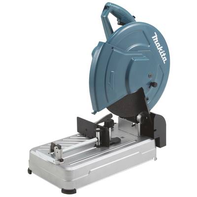 Schneidemaschine mit blauem Gehäuse auf silberner Basiseinheit; geeignet zum Schneiden von Metall.