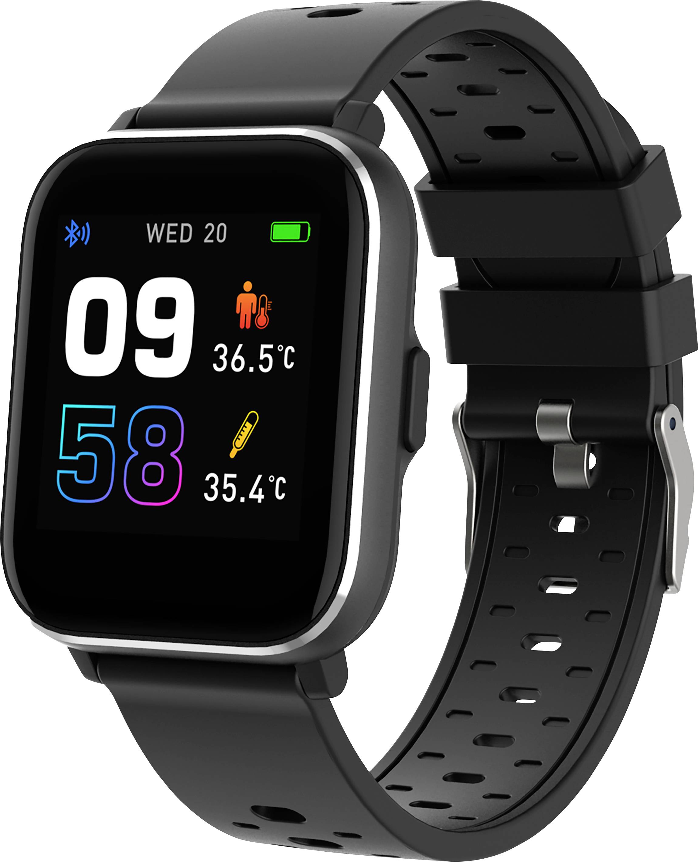 DENVER SW-164 - Schwarz - intelligente Uhr mit Band - schwarz - Anzeige 3.6 cm (1.4\") - Bluetooth -