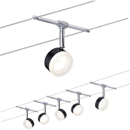 Paulmann Wire Systems 94457 Seil-Komplettsystem LED fest eingebaut LED Schwarz, Chrom