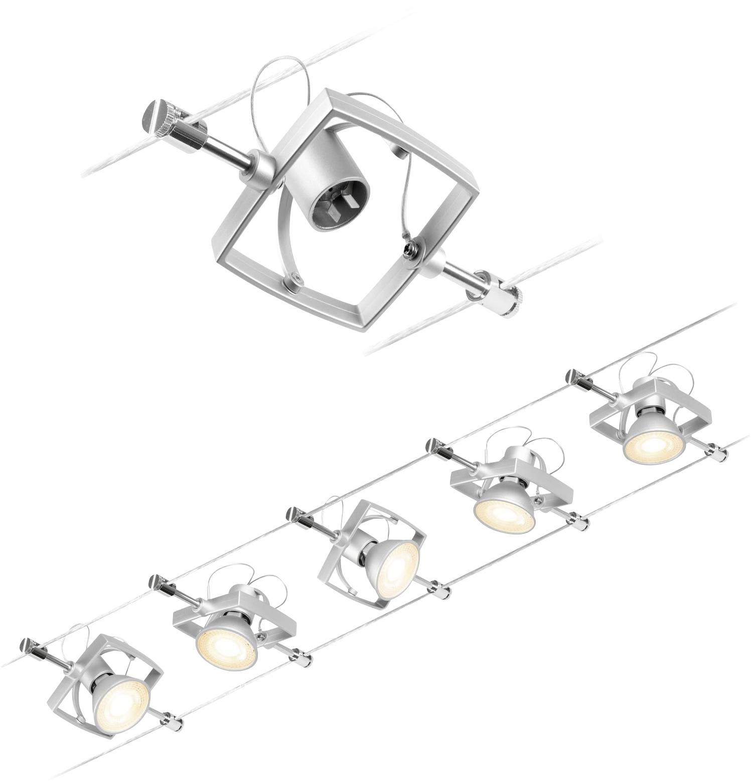 PAULMANN Wire Set MacII max5x10W 94430 GU5,3 Chrom matt/Chrom 12V DC 60VA