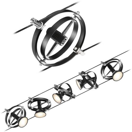 Paulmann 94440 Seil-Komplettsystem GU5.3 Schwarz (matt), Chrom