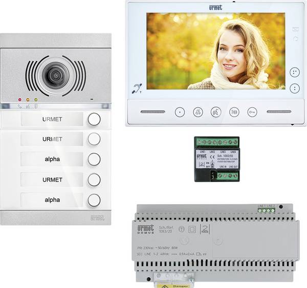 Grothe V-2V-VMO-ASA1-03WE Video-Türsprechanlage 2-Draht, WLAN Komplett-Set Schwarz