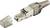 Steckverbinder RJ45 mit abnehmbarer Abdeckung, geeignet für Ethernet-Netzwerke, zeigt metallisches Gehäuse und Steckkontakte.