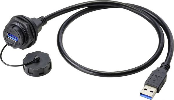 TRU COMPONENTS USB-Einbaubuchse 3.0 Typ A Buchse, Einbau 50 cm IP67 Inhalt: 1 St.