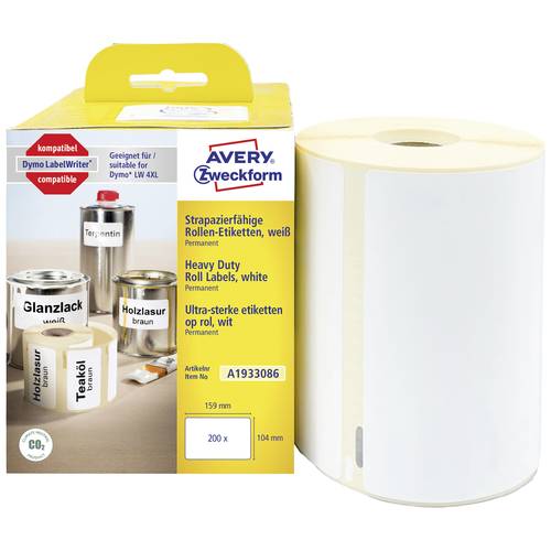 Thumbnail - Avery-Zweckform Etiketten (Rolle) 159 x 104 mm Folie Weiß 1 St. A1933086 Universal-Etiketten