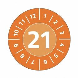 Image of Avery-Zweckform 6945-2021 Prüfplakette 2021 Orange Folie selbstklebend, abziehsicher (Ø) 20 mm 20 mm 1 Set