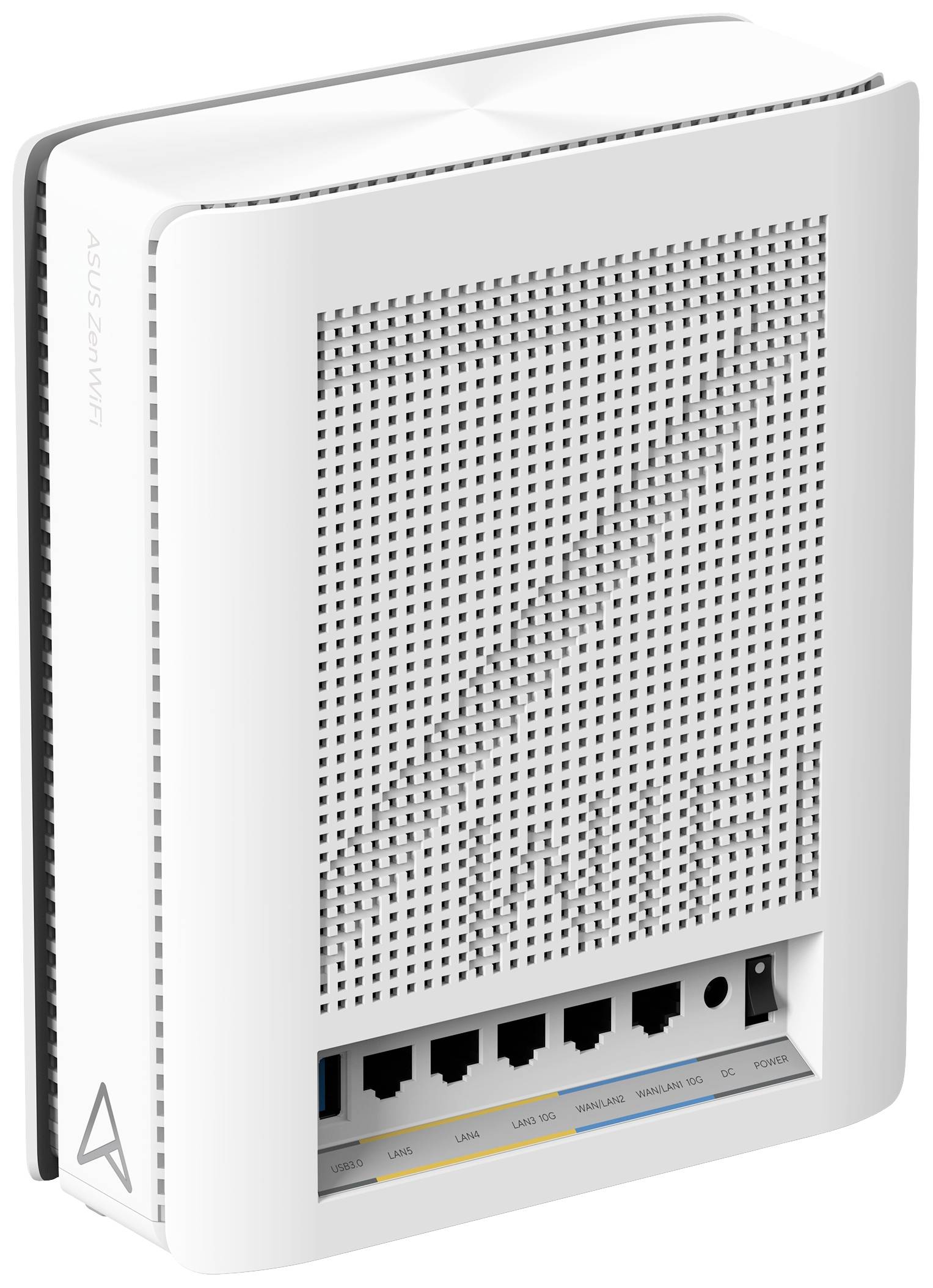 Netzwerk-Router mit 'WiFi' auf der Vorderseite, zeigt mehrere Ethernet-Ports und USB-Anschlüsse an der Unterseite.