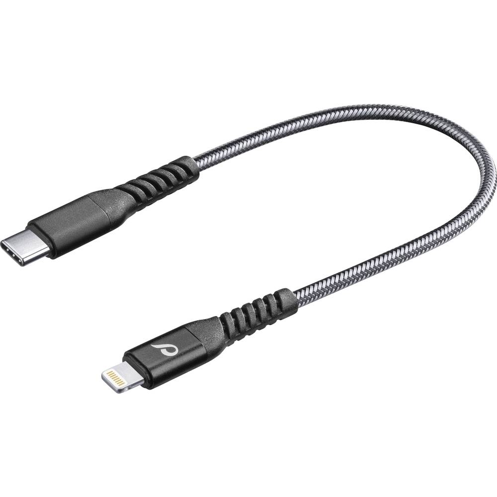 Cellularline USB-kabel USB 2.0 USB-C stekker, Apple Lightning stekker 0.15 m Zwart