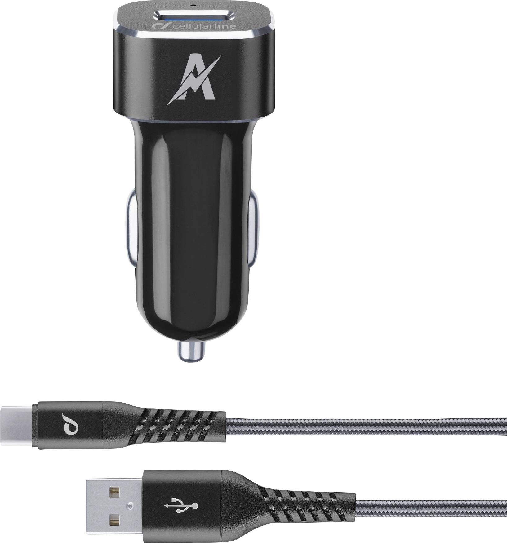 Sada Cellularline Car Charger TETRA FORCE Samsung typ C, černá