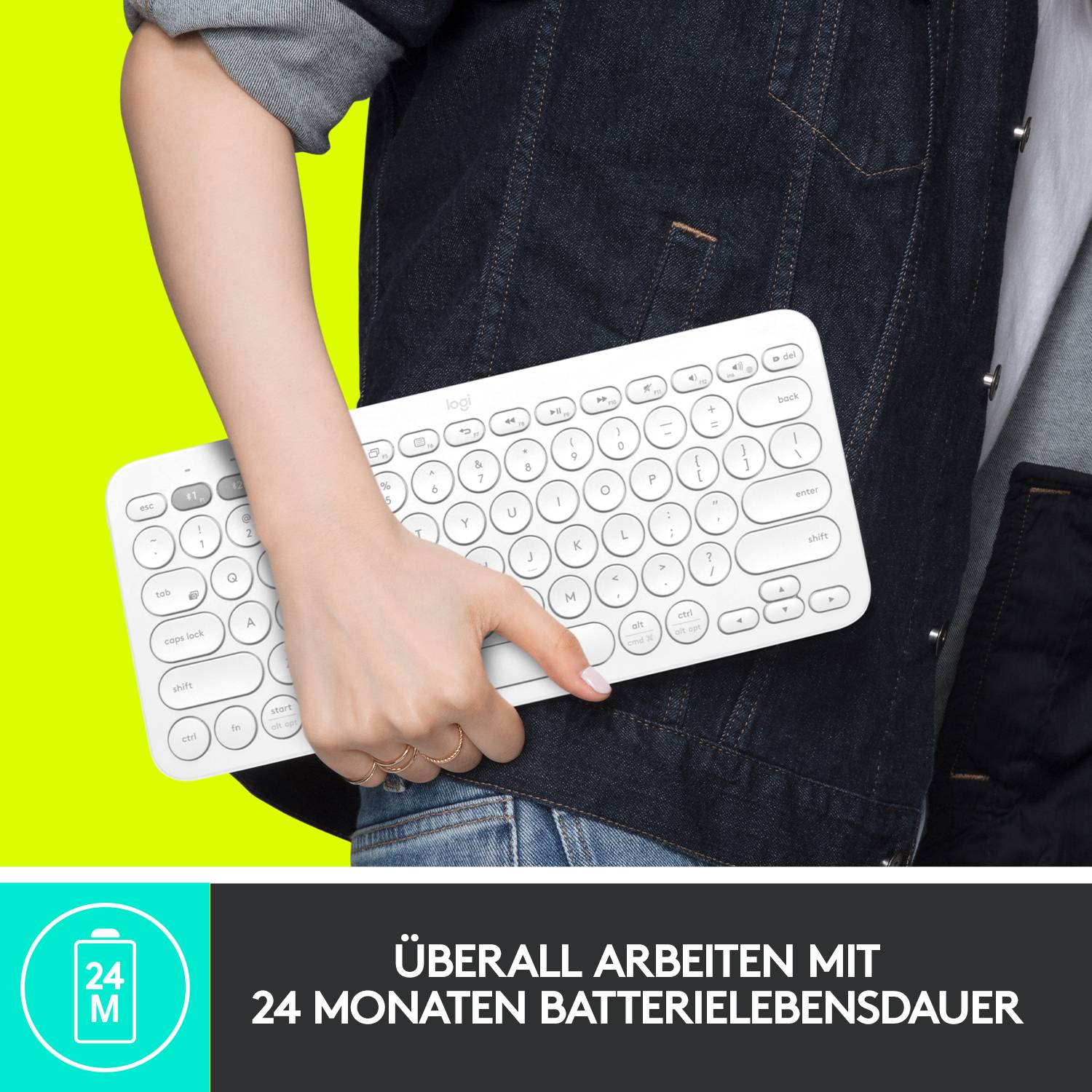 Logitech K380 Multi-Device Bluetooth® Keyboard Bluetooth® Tastatur Deutsch, QWERTZ Weiß-4