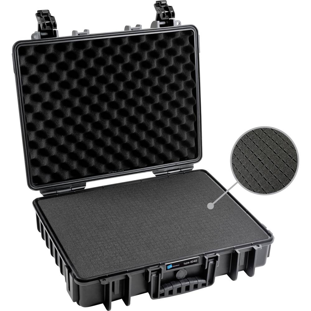 B & W Outdoor-koffer outdoor.cases Typ 6000 21 l (b x h x d) 512 x 420 x 148 mm Zwart 6040-B-SI