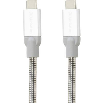 Zwei silberne USB-C-Kabel mit geflochtenen Hüllen, nebeneinander liegend.