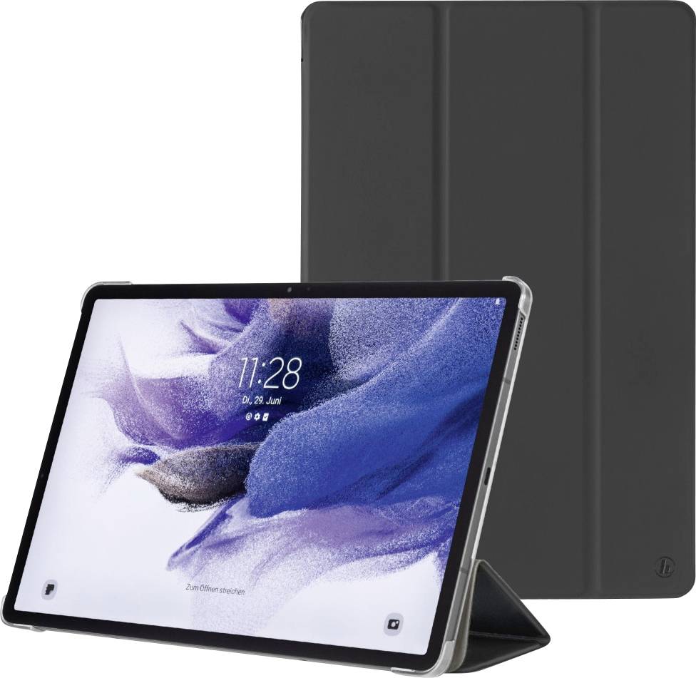 HAMA \"Fold Clear\" - Flip-Hülle für Tablet - Polyurethan - Schwarz - 12.4\" - für Samsung Galaxy Tab S