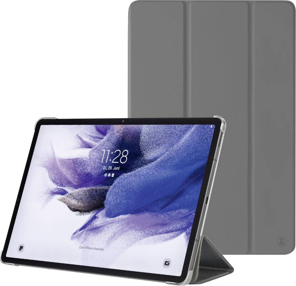 HAMA \"Fold Clear\" - Flip-Hülle für Tablet - Polyurethan - Grau - 12.4\" - für Samsung Galaxy Tab S7 F
