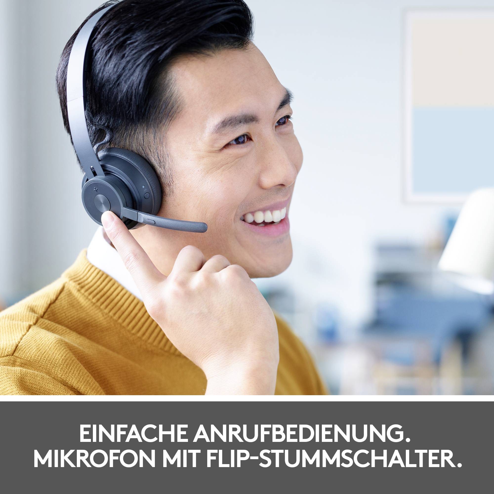Logitech Zone 900 On Ear Headset Bluetooth® Graphit Mikrofon-Rauschunterdrückung Lautstärkeregelung, Mikrofon-Stummschal-6