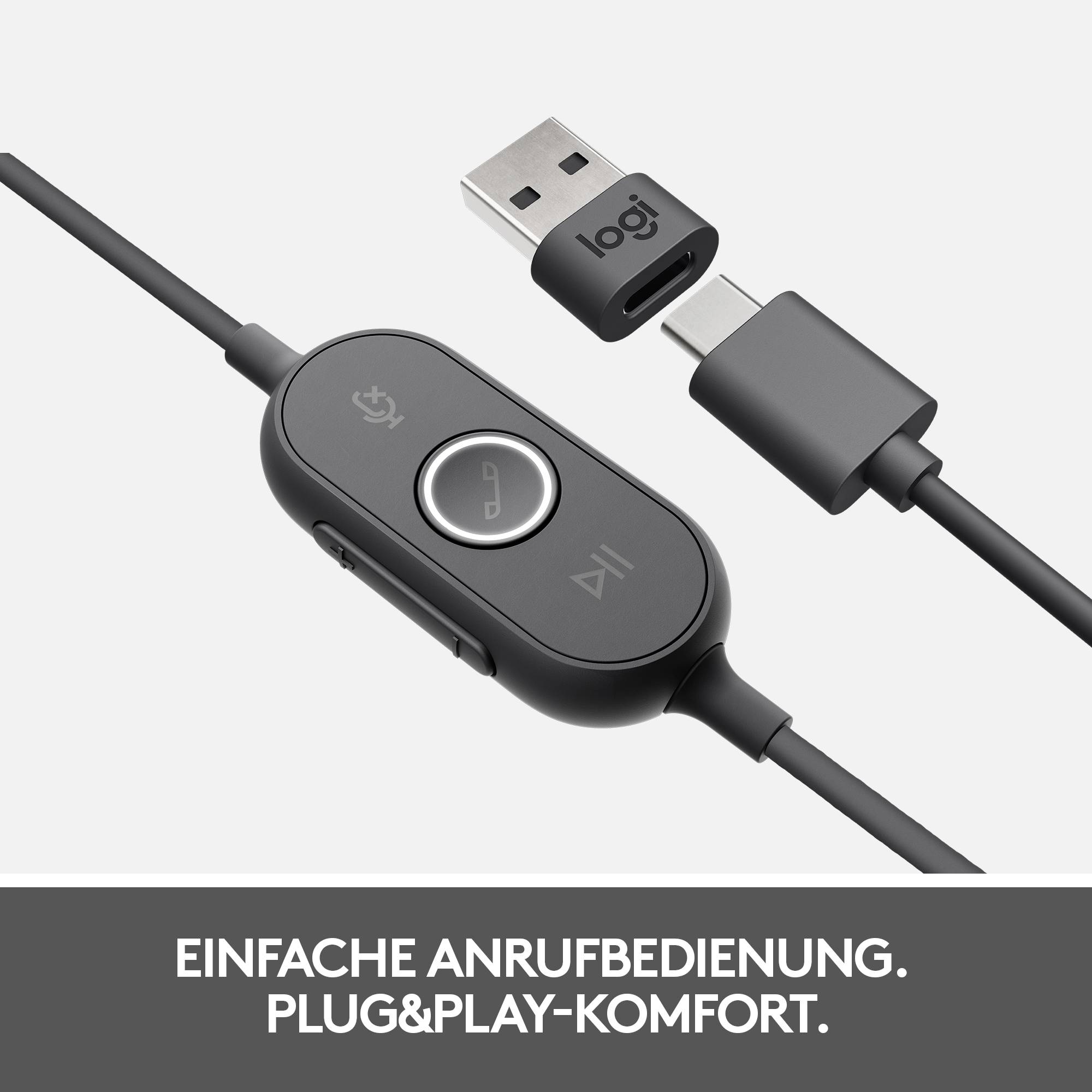 Logitech Zone 750 - Headset - On-Ear - kabelgebunden-7