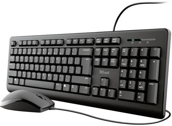 Trust PRIMO Kabelgebunden Tastatur, Maus-Set Deutsch, QWERTZ Schwarz