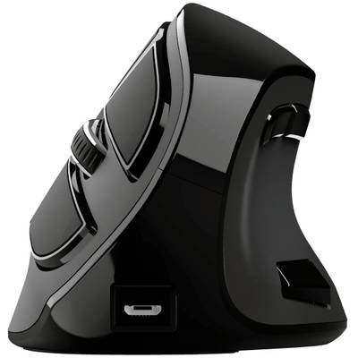 Trust VOXX Ergonomische Maus Bluetooth®, Funk Optisch Schwarz 9 Tasten 2400 dpi Ergonomisch, Abnehmbares Kabel, Integrie