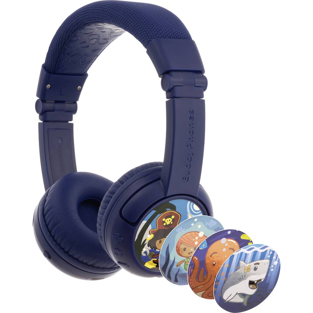 BuddyPhones® Bluetooth, Kabel Kinder On Ear headset stereo Donkerblauw