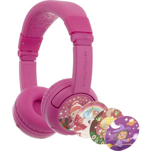 onanoff BuddyPhones® On Ear Headset Bluetooth®, kabelgebunden Pink Lautstärkebegrenzung, Faltbar, Headset Kinder