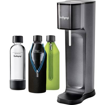 Sodapop Wassersprudler Joy Prestige Schwarz inkl. 1 PET-Flasche, inkl. 2 Glasflaschen, und 1 CO2-Zylinder