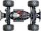 RC-Autochassis von oben, zeigt elektrische Bauteile und Räder.