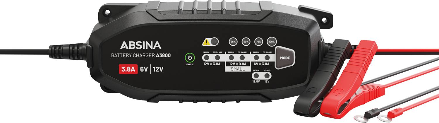 Nabíječka autobaterie Absina 301008, 6 V, 12 V, 3.8 A, 3.8 A