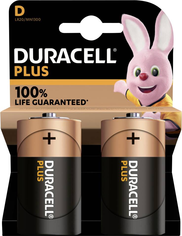DURACELL Plus-D K2 Mono (D)-Batterie Alkali-Mangan 1.5 V 2 St.