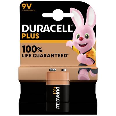 Duracell Plus-9V B1 9 V Block-Batterie Alkali-Mangan  9 V 1 St.
