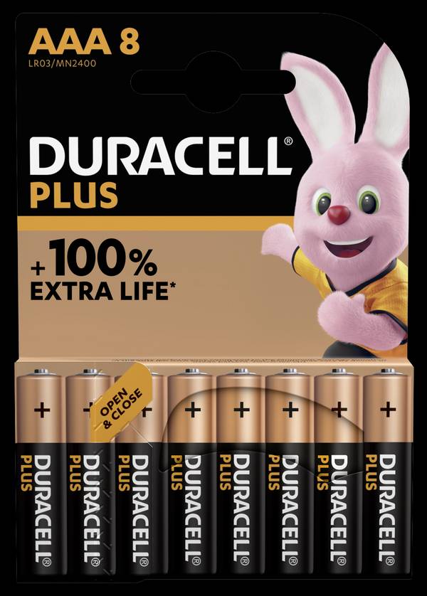 Duracell Plus-AAA K8 Micro (AAA)-Batterie Alkali-Mangan 1.5 V 8 St.