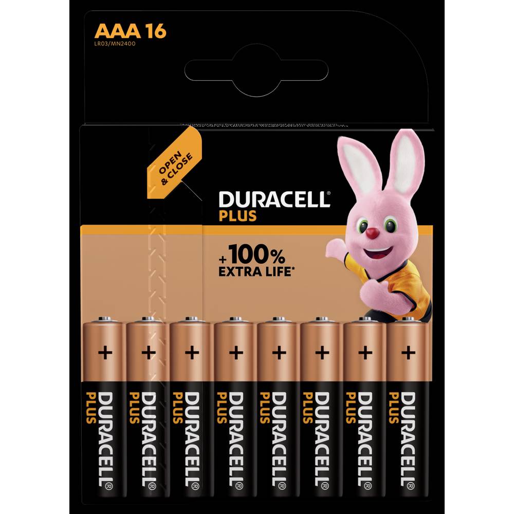 AAA batterij (potlood) Duracell Plus-AAA CP16 Alkaline 1.5 V 16 stuk(s)