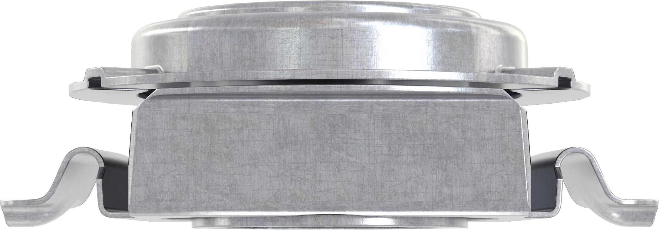 Thermostat aus Metall, seitliche Ansicht. Entwickelt für den Gebrauch in Haushaltsgeräten zur Temperaturregelung und Sicherheit.