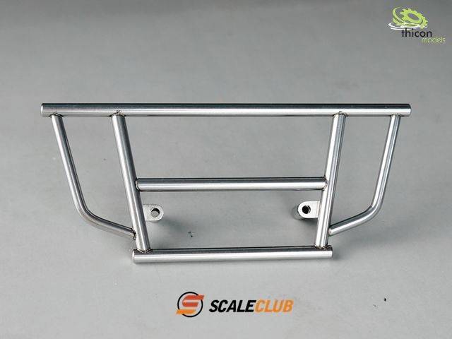 Metallkonstruktion mit rechteckigem Rahmen vor grauem Hintergrund; Logos von 'ScaleClub' und 'thicon models' sichtbar.