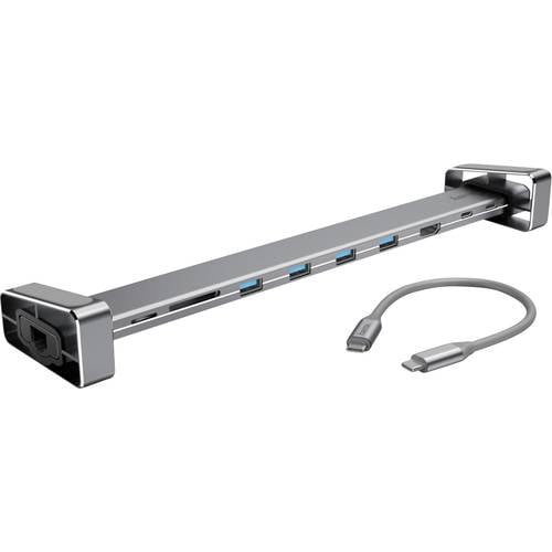 hama 00200103 USB-C-Docking-Station Connect2Office Basic, abnehmbare Standfüße, 9 Ports