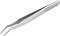 Eine metallene Pinzette mit gebogenen Spitzen und der Aufschrift 'KNIPEX 92 01 02 Premium Stainless Steel'.