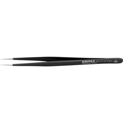 Eine schwarze Präzisionspinzette von Knipex, Modell 92 21 03 ESD, für feine Arbeiten.