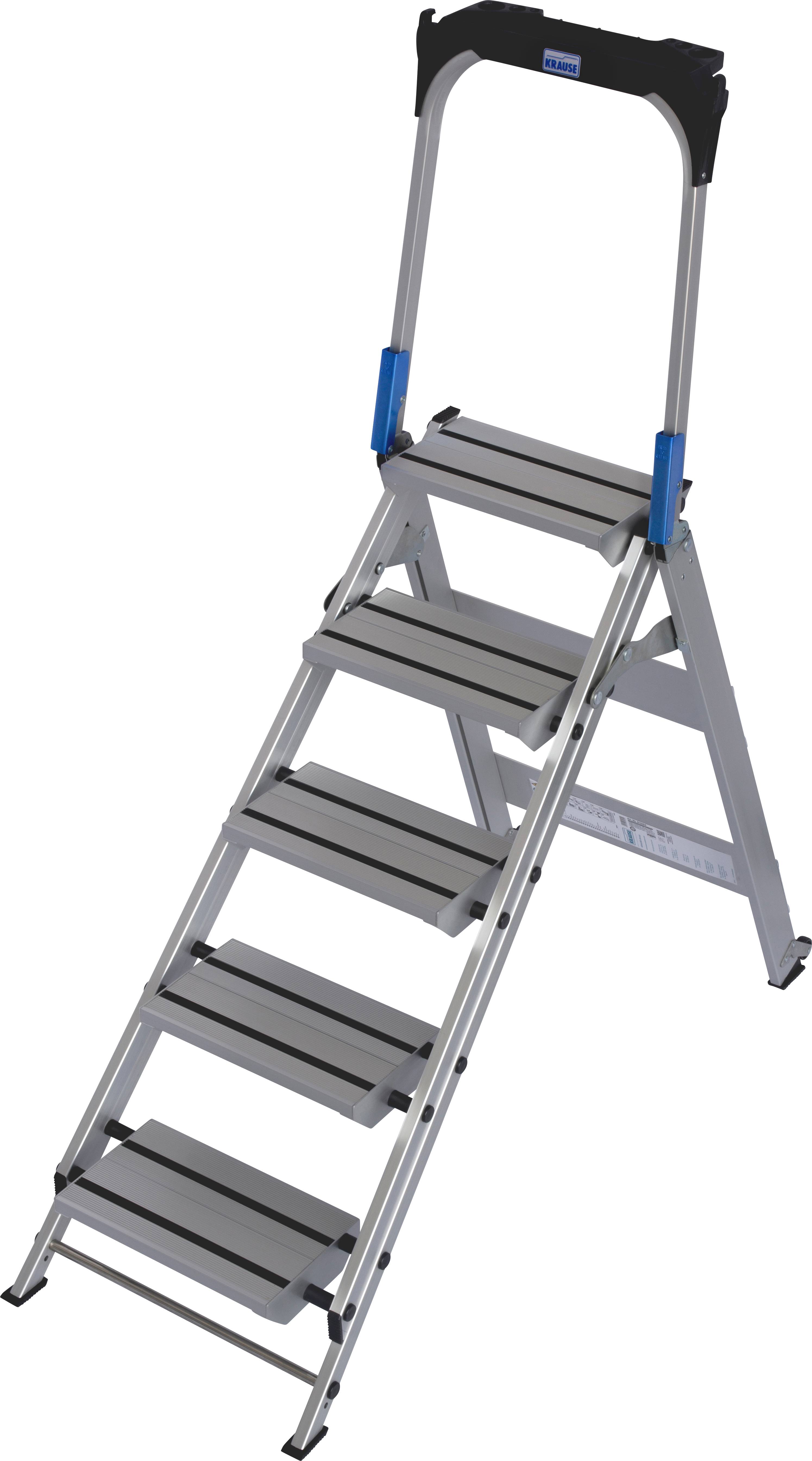 Krause 810328 Aluminium Treppe klappbar Arbeitshöhe (max.): 3 m Silber 13.2 kg