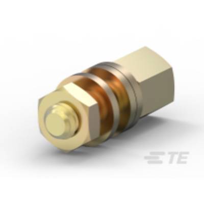Messing-Schraubverbindung mit Sechskantkopf und Kupferscheibe, ein wichtiges Bauteil in elektrischen Anwendungen und Verbindungen.