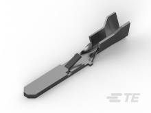 Metallischer Steckverbinderstift, perspektivisch dargestellt.
