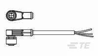 TE CONNECTIVITY Sensor-/Aktorkabel, Anschlussleitung, Buchse gewinkelt, M8, offenes Ende Pole: 3 227