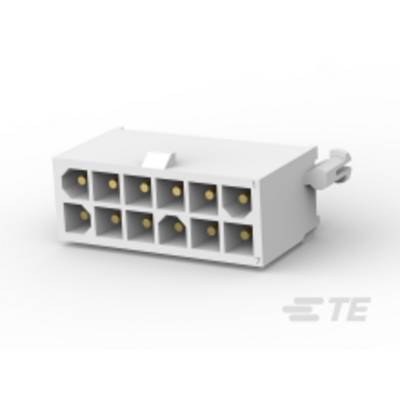 Weißer elektrischer Stecker mit zehn quadratischen Anschlusspunkten, symmetrisch angeordnet.