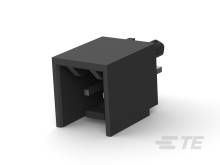 Schwarzer, rechteckiger Anschlussstecker, der für technische oder elektronische Verbindungen verwendet wird.
