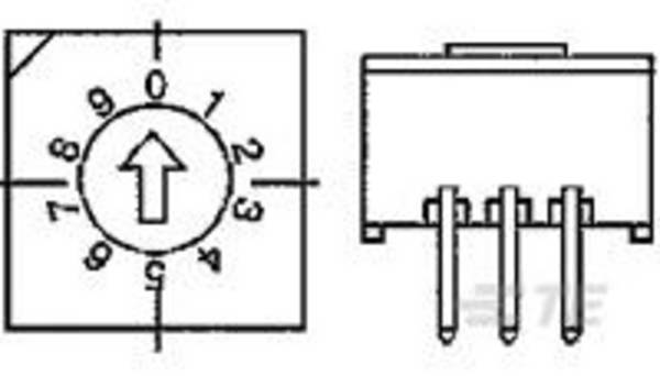 TE Connectivity 1-1437584-7 TE AMP Rotary DIP Switches 1 St.