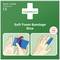 'CEDERROTH Soft Foam Bandage Blue' Verpackung. Zeigt Anwendungsschritte: Ausrollen, auf Finger wickeln. Maße 6 cm x 4,5 m.