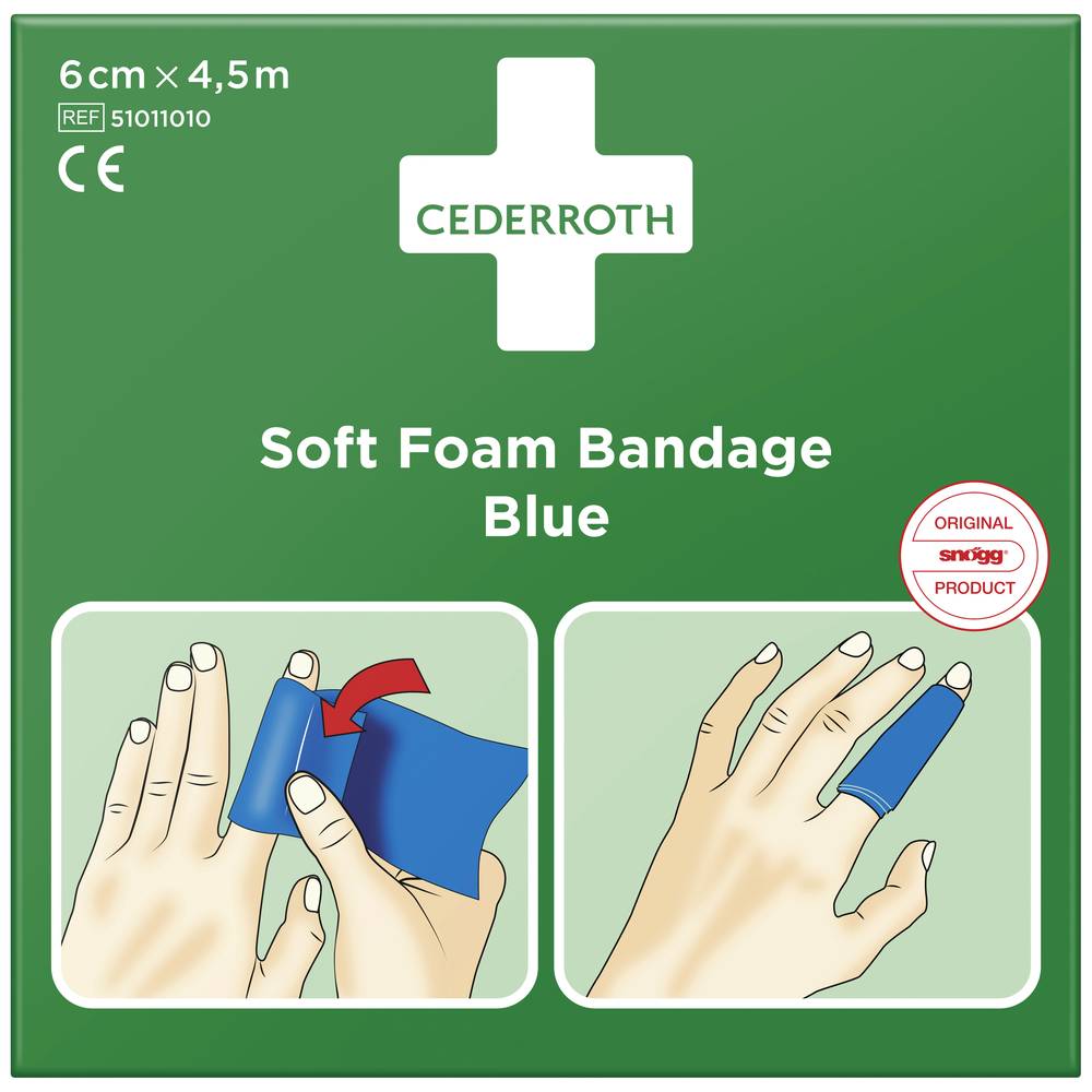 CEDERROTH 1009710 Bandage blauw 4,5 m x 6 cm. 4.5 m x 60 mm