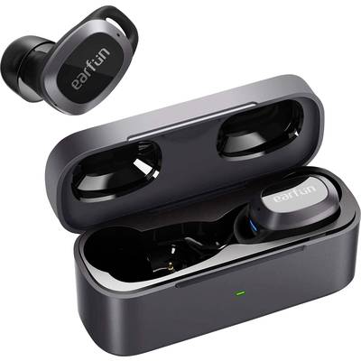 EarFun Free Pro  In Ear Kopfhörer Bluetooth®  Schwarz Noise Cancelling Headset, Lautstärkeregelung, Ohrbügel, Wasserabwe