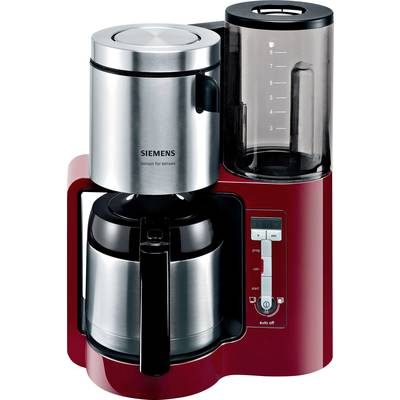 Siemens Hausgeräte TC86504 Kaffeemaschine Rot, Silber  Fassungsvermögen Tassen=12 Timerfunktion, Warmhaltefunktion, Isol