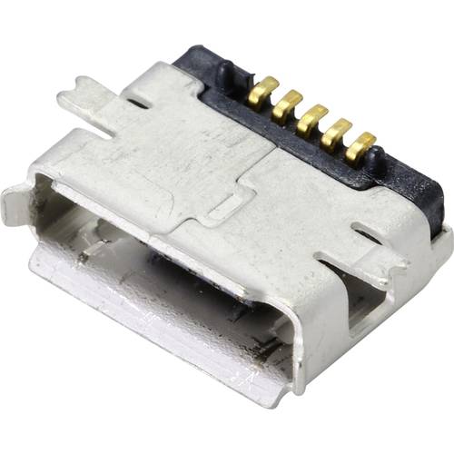 TRU COMPONENTS Micro USB 2.0 Typ AB Einbaubuchse Buchse, Einbau horizontal Inhalt: 1 St.